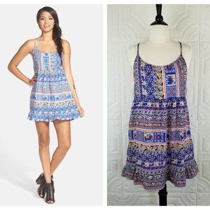 Folk Print Lightweight Boho Babydoll Sundress